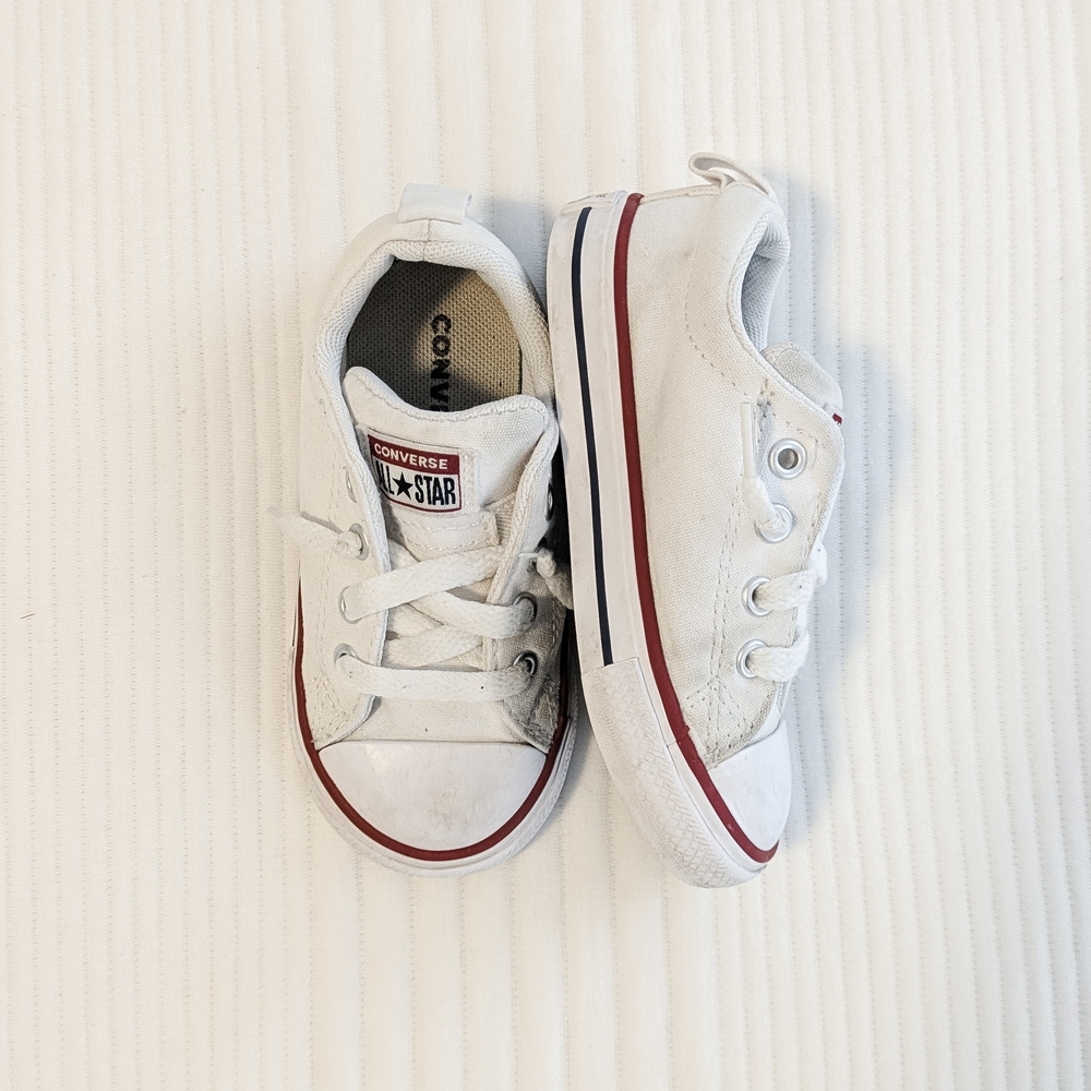 Converse Kids White and Red Sneakers
